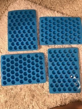Blue Silicone Mini Mold Trays - Set of 4